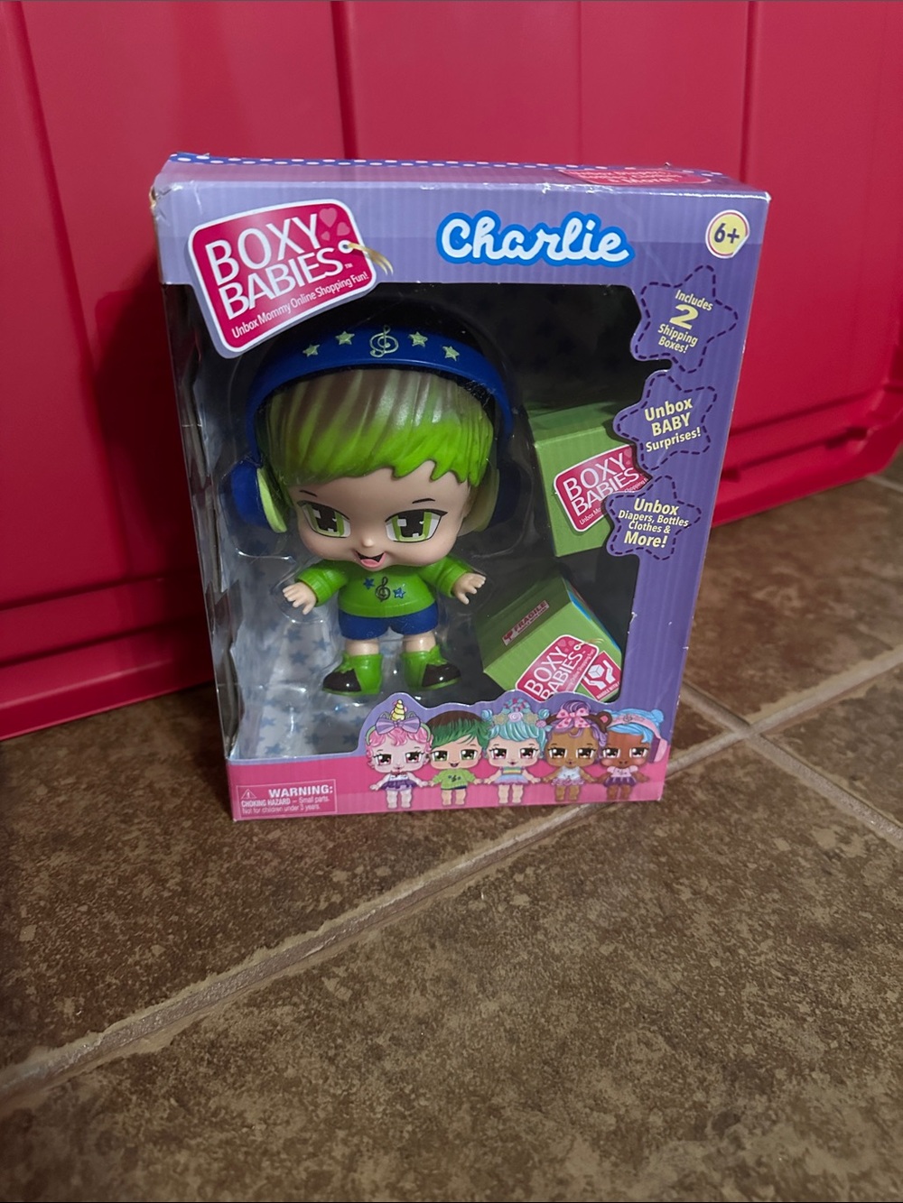 Charlie Green and Blue Collectible Doll. Boxy Babies.